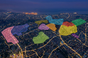 ジャカルタ駐在員のアパート探しに役立つ、主要エリアを色分けした全体マップ