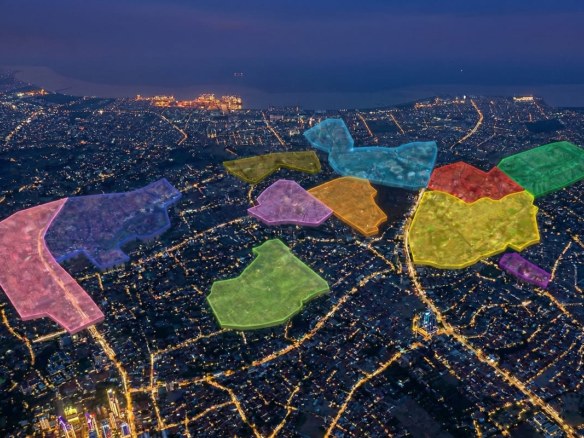 ジャカルタ駐在員のアパート探しに役立つ、主要エリアを色分けした全体マップ