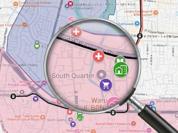 ジャカルタのポンドックインダ・シマトゥパンのアパート・生活情報ガイドマップ